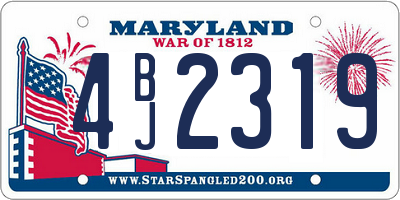 MD license plate 4BJ2319