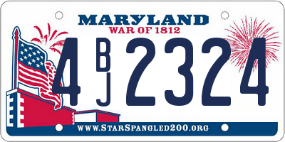 MD license plate 4BJ2324