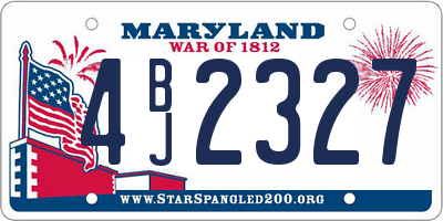 MD license plate 4BJ2327