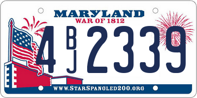 MD license plate 4BJ2339