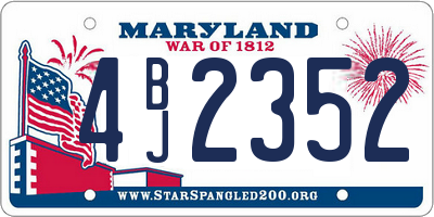 MD license plate 4BJ2352