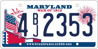 MD license plate 4BJ2353