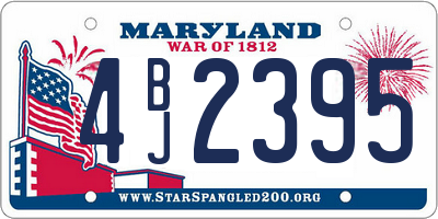 MD license plate 4BJ2395