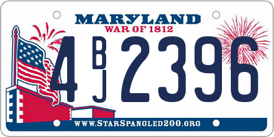MD license plate 4BJ2396