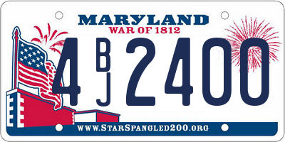 MD license plate 4BJ2400