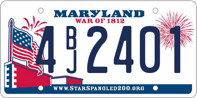 MD license plate 4BJ2401