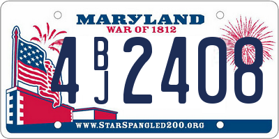 MD license plate 4BJ2408