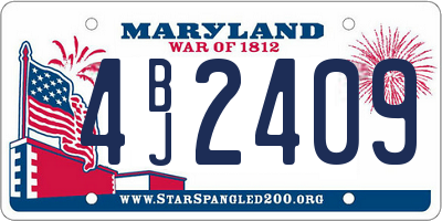 MD license plate 4BJ2409