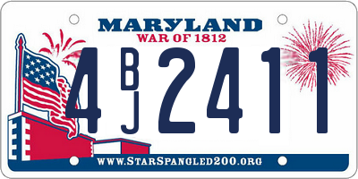 MD license plate 4BJ2411