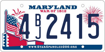 MD license plate 4BJ2415