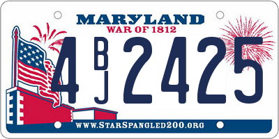MD license plate 4BJ2425