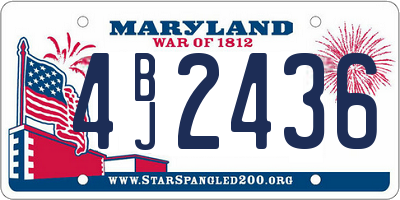 MD license plate 4BJ2436