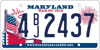 MD license plate 4BJ2437