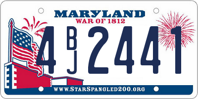 MD license plate 4BJ2441