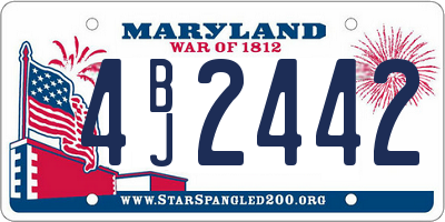 MD license plate 4BJ2442