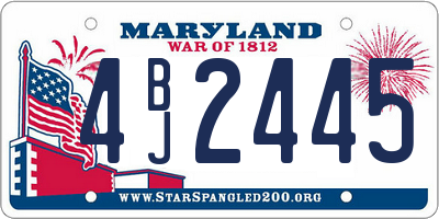 MD license plate 4BJ2445