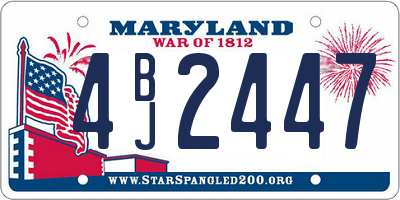 MD license plate 4BJ2447
