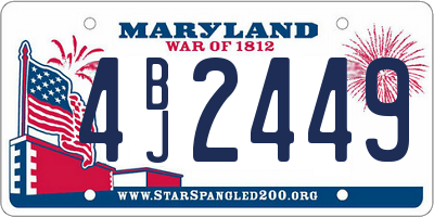 MD license plate 4BJ2449