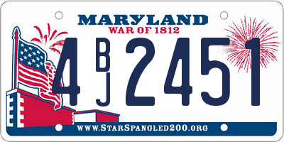 MD license plate 4BJ2451