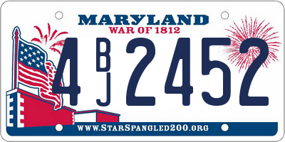 MD license plate 4BJ2452