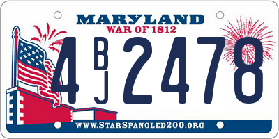 MD license plate 4BJ2478