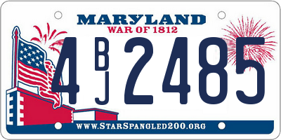 MD license plate 4BJ2485