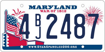 MD license plate 4BJ2487