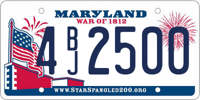 MD license plate 4BJ2500