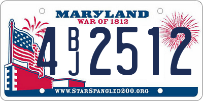 MD license plate 4BJ2512