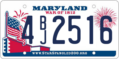 MD license plate 4BJ2516