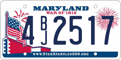 MD license plate 4BJ2517