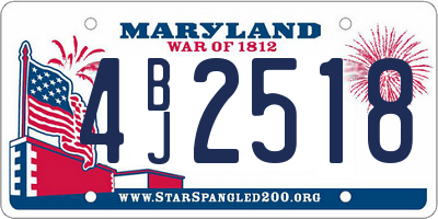 MD license plate 4BJ2518