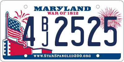 MD license plate 4BJ2525