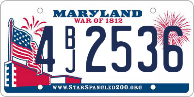 MD license plate 4BJ2536