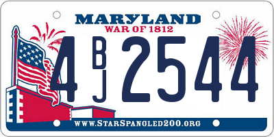 MD license plate 4BJ2544