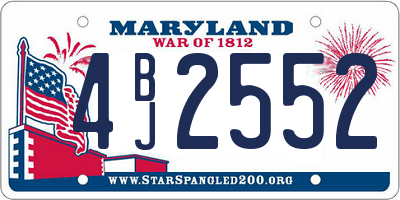 MD license plate 4BJ2552