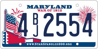 MD license plate 4BJ2554