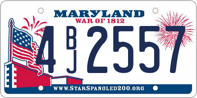 MD license plate 4BJ2557