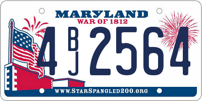 MD license plate 4BJ2564