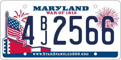 MD license plate 4BJ2566