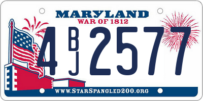 MD license plate 4BJ2577