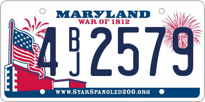 MD license plate 4BJ2579