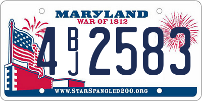 MD license plate 4BJ2583