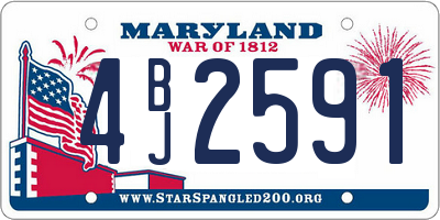 MD license plate 4BJ2591