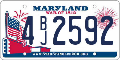 MD license plate 4BJ2592