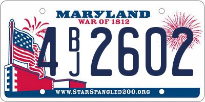 MD license plate 4BJ2602