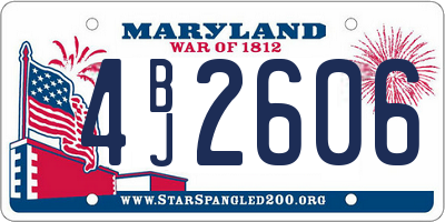 MD license plate 4BJ2606
