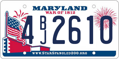 MD license plate 4BJ2610
