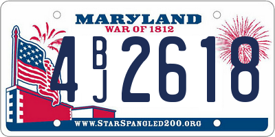 MD license plate 4BJ2618