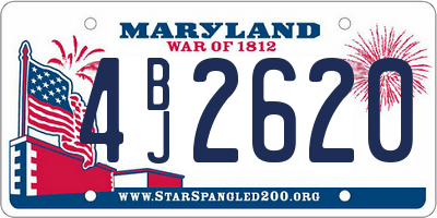 MD license plate 4BJ2620
